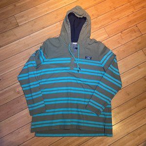LL Bean Women’s Hoodie Striped Lightweight Rugby Long Sleeve Sz XL